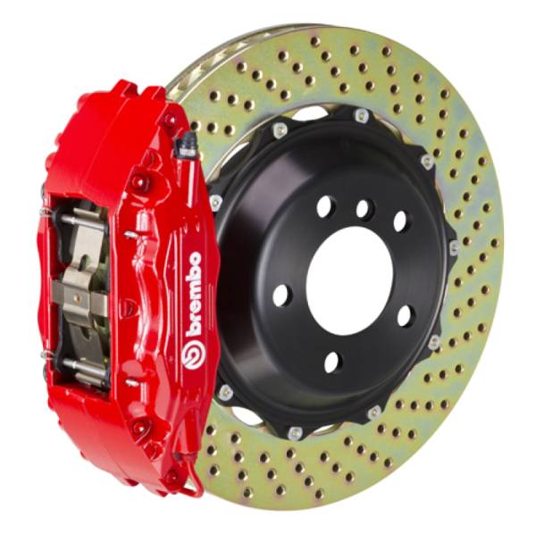 Brembo - Brembo 98-02 Camaro/98-02 Firebird Front GT BBK 4 Piston Cast 2pc 332x32 2pc Rotor Drilled-Red - 121.7005A2