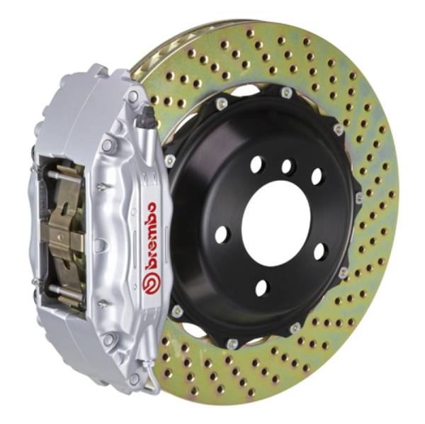 Brembo - Brembo 98-02 Camaro/Firebird Front GT BBK 4 Piston Cast 2pc 332x32 2pc Rotor Drilled-Silver - 121.7005A3