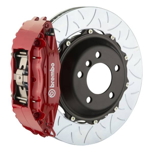 Brembo - Brembo 94-04 Mustang (SN95) Front GT BBK 4 Piston Cast 2pc 355x32 2pc Rotor Slotted Type-3-Red - 1B3.8001A2