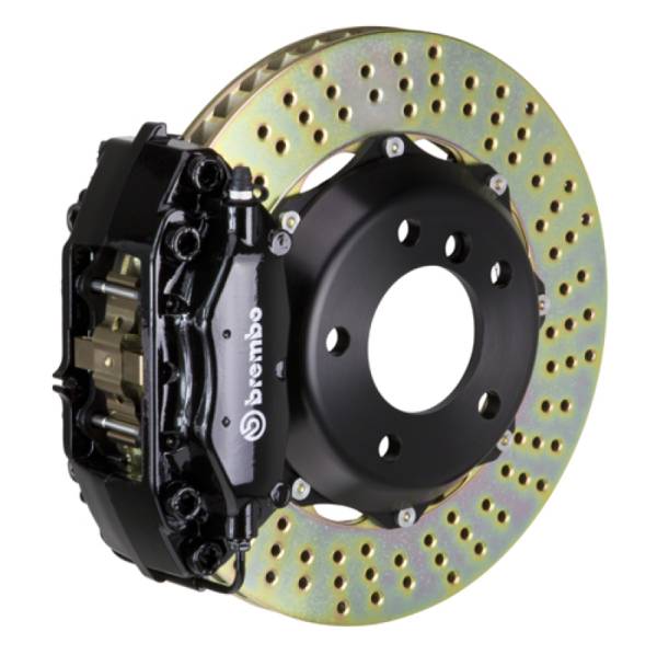 Brembo - Brembo 02-06 Mini Cooper Front GT BBK 4 Piston Cast 2pc 320x28 2pc Rotor Drilled-Black - 1C1.6001A1