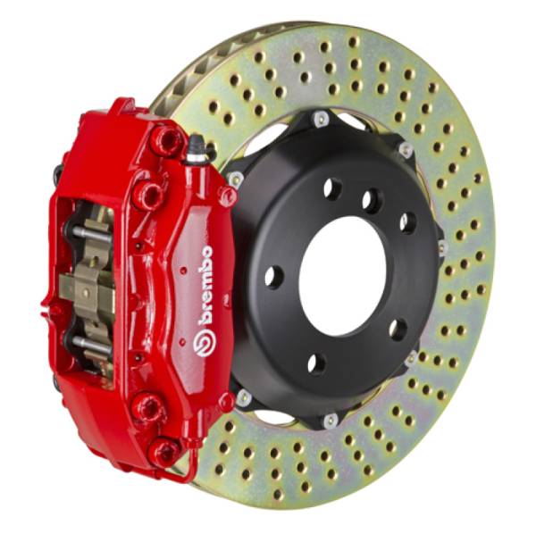 Brembo - Brembo 02-06 Mini Cooper Front GT BBK 4 Piston Cast 2pc 320x28 2pc Rotor Drilled-Red - 1C1.6001A2