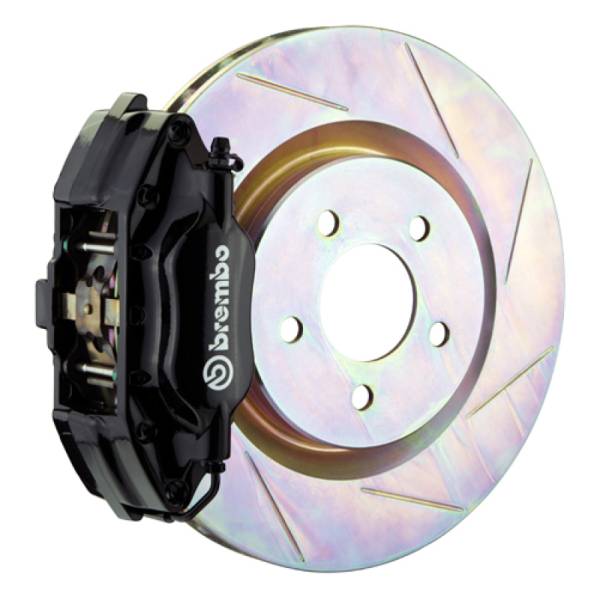 Brembo - Brembo 94-04 Mustang (SN95) Front GT BBK 4 Piston Cast 2pc 330x28 1pc Rotor Slotted Type-1-Black - 1E5.6001A1