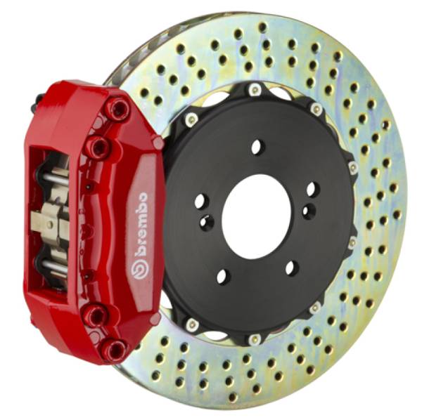 Brembo - Brembo 92-98 318i/325i (Excl. xDrive) Front GT BBK 4 Piston Cast 2pc 320x28 2pc Rotor Drilled-Red - 1F1.6001A2