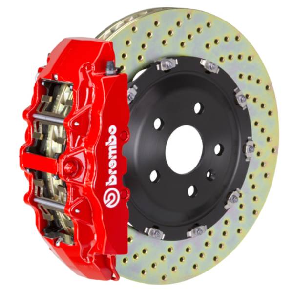 Brembo - Brembo 00-06 Suburban Front GT BBK 8 Piston Cast 380x34 2pc Rotor Drilled-Red - 1G1.9001A2