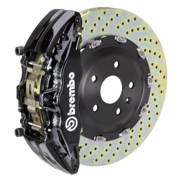 Brembo - Brembo 14-18 1500 Sierra (w/ Alum Knuckles) Fr GT BBK 6Pis Cast 2pc 380x34 2pc Rtr Drill-Black - 1J1.9018A1