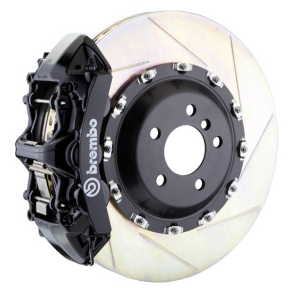 Brembo - Brembo 03-13 Flying Spur Front GT BBK 6 Piston Cast 411x34 2pc Rotor Slotted Type1 -Black - 1L2.9501A1