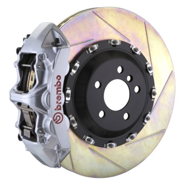 Brembo - Brembo 03-13 Flying Spur Front GT BBK 6 Piston Cast 411x34 2pc Rotor Slotted Type1 -Silver - 1L2.9501A3