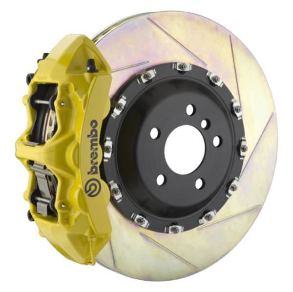 Brembo - Brembo 03-13 Flying Spur Front GT BBK 6 Piston Cast 411x34 2pc Rotor Slotted Type1 - Yellow - 1L2.9501A5