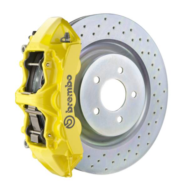 Brembo - Brembo 16+ Camaro LS/LT/SS Front GT BBK 6 Piston Cast 355x32 1pc Rotor Drilled- Yellow - 1L4.8018A5