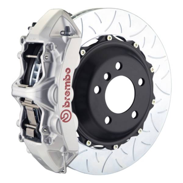 Brembo - Brembo 05-14 Mustang GT Excl non-ABS Equipped Fr GT BBK 6Pist Cast 355x32 2pc Rtr Slot Type3-Silver - 1M3.8016A3