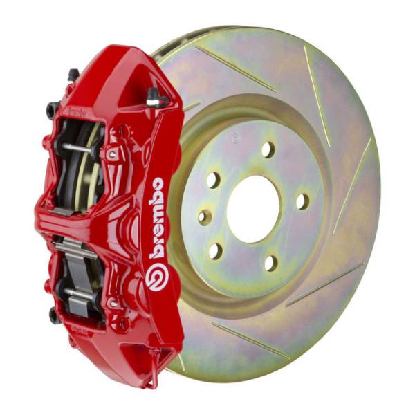 Brembo - Brembo 05-14 Mustang GT Excl non-ABS Equipped Fr GT BBK 6Pist Cast 355x32 1pc Rtr Slot Type1-Red - 1M5.8001A2