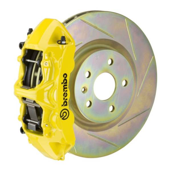 Brembo - Brembo 05-14 Mustang GT Excl non-ABS Equipped Fr GT BBK 6Pist Cast 355x32 1pc Rtr Slot Type1-Yellow - 1M5.8001A5