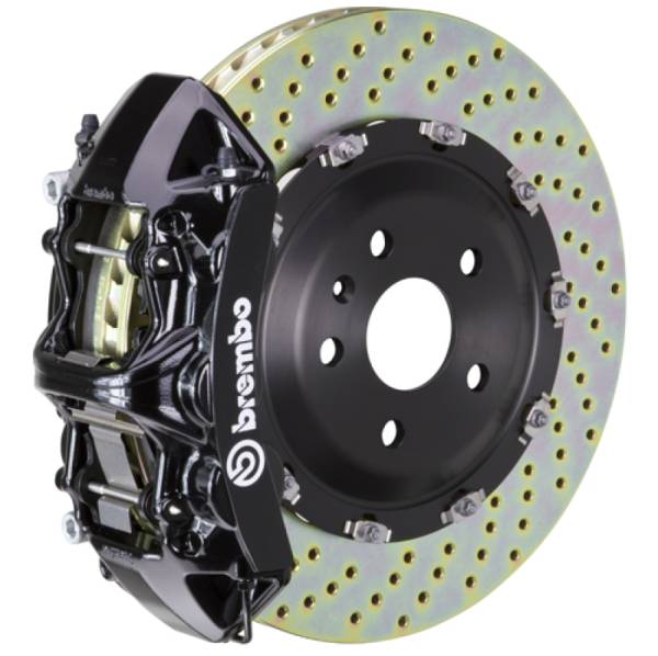 Brembo - Brembo 05-13 Corvette Front GT BBK 6 Piston Cast 365x34 2pc Rotor Drilled-Black - 1N1.8501A1