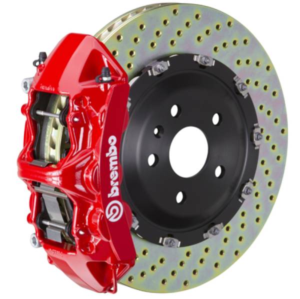 Brembo - Brembo 05-13 Corvette Front GT BBK 6 Piston Cast 365x34 2pc Rotor Drilled-Red - 1N1.8501A2