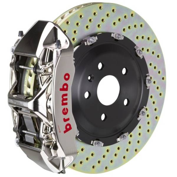 Brembo - Brembo 05-13 Corvette Front GTR BBK 6 Piston Billet 365x34 2pc Rotor Drilled- Nickel - 1N1.8501AR