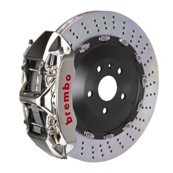 Brembo - Brembo 03-07 Cayenne/S/Turbo Fr GTR BBK 6Pis Billet 405x34 2pc Rotor Drilled-Nickel - 1N1.9501AR