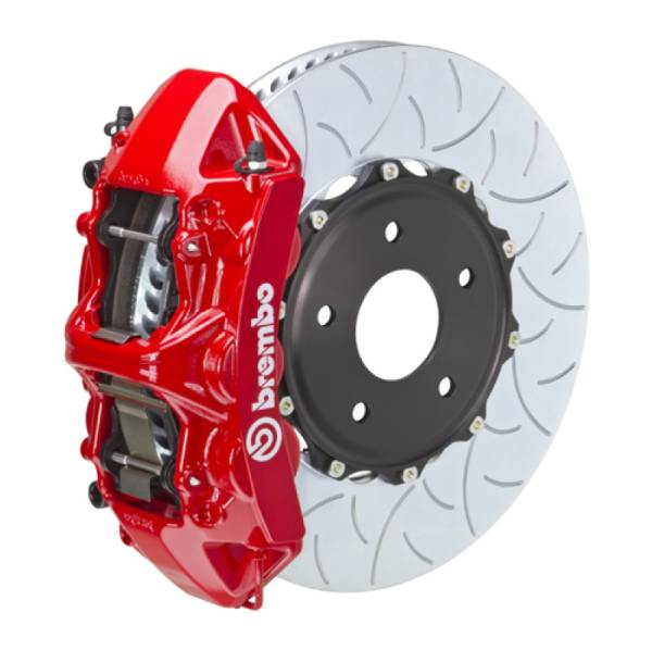 Brembo - Brembo 15-19 VW Golf R/15-20 Audi S3 Front GT BBK 6 Piston Cast 350x34 2pc Rotor Slotted Type3- Red - 1N3.8010A2