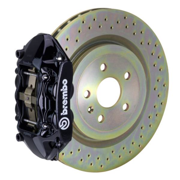 Brembo - Brembo 66-89 911S/SC/Carrera Front GT BBK 4 Piston Cast 323x28 1pc Rotor Drilled-Black - 1P4.6001A1