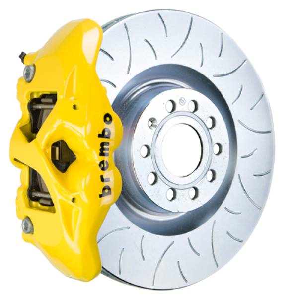 Brembo - Brembo 07-15 TT 2.0T/3.2L/09-15 TTS Front GT BBK 4 Pist Cast 345x30 1pc Rotor Slotted Type3- Yellow - 1S5.8001A5