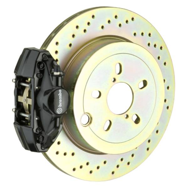 Brembo - Brembo 02-07 Impreza/ wRX (GD/GG) Rear GT BBK 2 Piston Cast 2pc 316 x20 1pc Rotor Drilled-Black - 2E4.5001A1