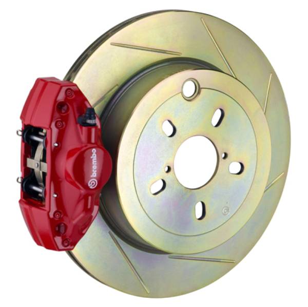 Brembo - Brembo 02-07 Impreza/WRX Rear GT BBK 2 Piston Cast 2pc 316 x20 1pc Rotor Slotted Type1-Red - 2E5.5001A2