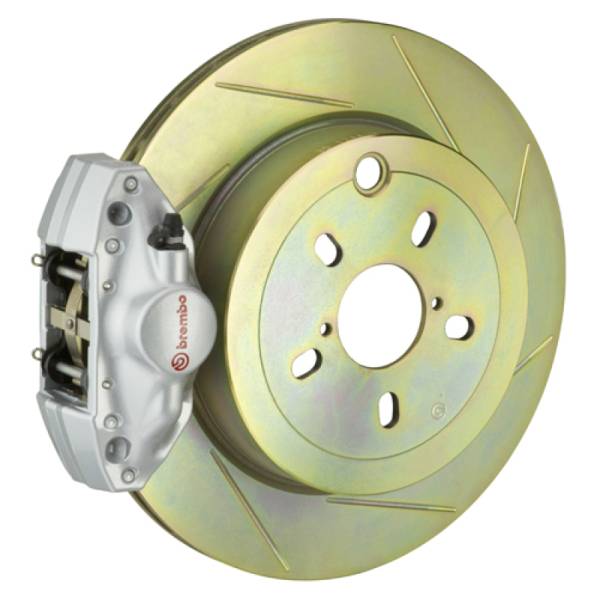 Brembo - Brembo 02-07 Impreza/WRX Rear GT BBK 2 Piston Cast 2pc 316 x20 1pc Rotor Slotted Type1-Silver - 2E5.5001A3