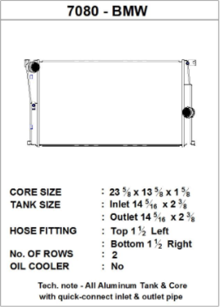 CSF - CSF BMW 2 Seires (F22/F23) / BMW 3 Series (F30/F31/F34) / BMW 4 Series (F32/F33/F36) M/T Radiator