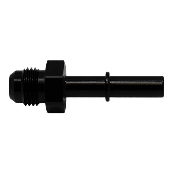 DeatschWerks - DeatschWerks 6AN Male Flare to 5/16in Male EFI Quick Connect Adapter - Anodized Matte Black