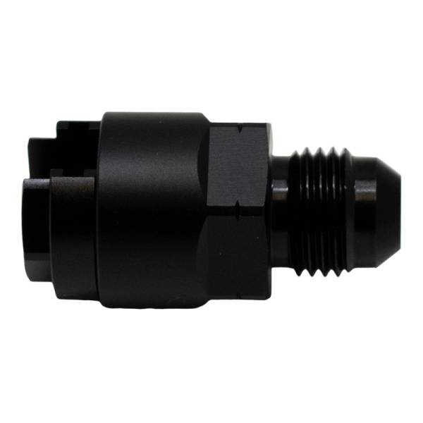 DeatschWerks - DeatschWerks 6AN Male Flare to 1/4in Female EFI Quick Connect Adapter - Anodized Matte Black