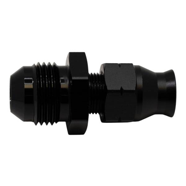 DeatschWerks - DeatschWerks 8AN Male Flare to 5/16in Hardline Compression Adapter - Anodized Matte Black