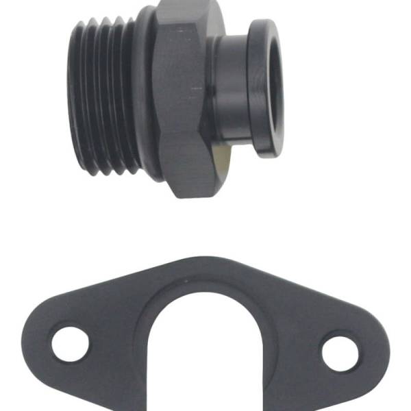 DeatschWerks - DeatschWerks 8AN ORB to Polaris RZR Turbo OE Regulator Adapter - Anodized Matte Black