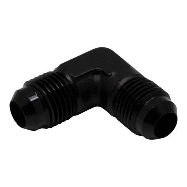 DeatschWerks - DeatschWerks 6AN Male Flare to 6AN Male Flare 90-Degree Fitting - Anodized Matte Black