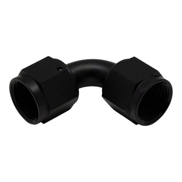 DeatschWerks - DeatschWerks 8AN Flare Female Swivel 90-Degree to 8AN Flare Female Swivel - Anodized Matte Black