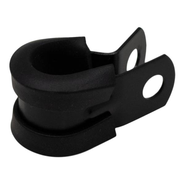 DeatschWerks - DeatschWerks Rubber Cushioned P-Clamp for 6AN Hose - 9.5mm Clamp Id - Anodized Matte Black