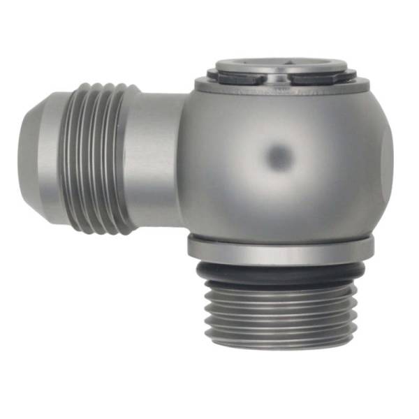 DeatschWerks - DeatschWerks 10AN ORB Male to 10AN Male Flare Low Profile 90-Degree Swivel - Anodized DW Titanium