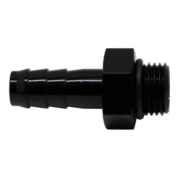 DeatschWerks - DeatschWerks 6AN ORB Male to 3/8in Male Triple Barb Fitting (Incl O-Ring) - Anodized Matte Black