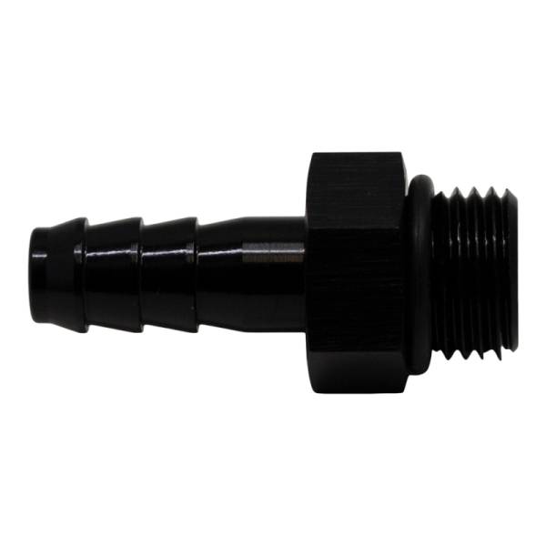 DeatschWerks - DeatschWerks 6AN ORB Male to 5/16in Male Triple Barb Fitting (Incl O-Ring) - Anodized Matte Black