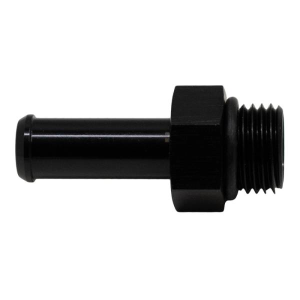 DeatschWerks - DeatschWerks 6AN ORB Male to 3/8in Male Barb Fitting (Incl O-Ring) - Anodized Matte Black