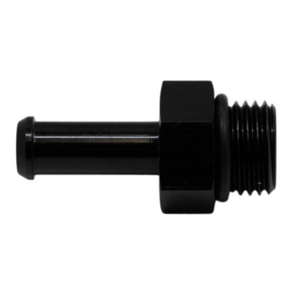 DeatschWerks - DeatschWerks 6AN ORB Male to 5/16in Male Barb Fitting (Incl O-Ring) - Anodized Matte Black