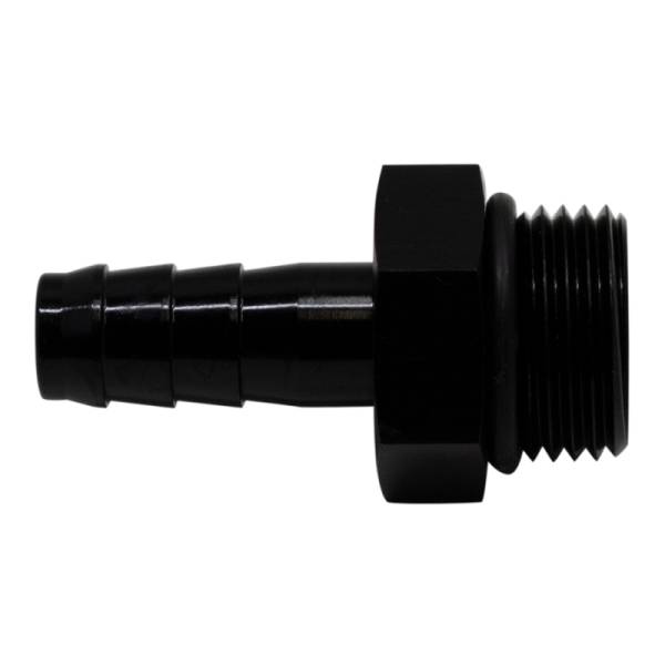 DeatschWerks - DeatschWerks 8AN ORB Male to 3/8in Male Triple Barb Fitting (Incl O-Ring) - Anodized Matte Black