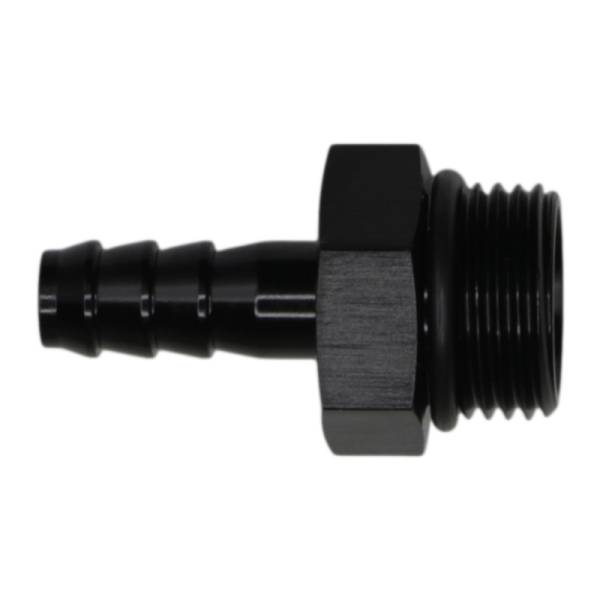 DeatschWerks - DeatschWerks 8AN ORB Male to 5/16in Male Triple Barb Fitting (Incl O-Ring) - Anodized Matte Black