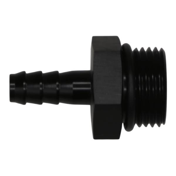 DeatschWerks - DeatschWerks 10AN ORB Male to 5/16in Male Triple Barb Fitting (Incl O-Ring) - Anodized Matte Black