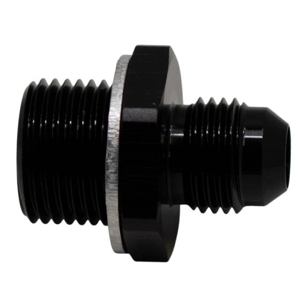 DeatschWerks - DeatschWerks 6AN Male Flare to M18 X 1.5 Male Metric Adapter (Incl Washer) - Anodized Matte Black