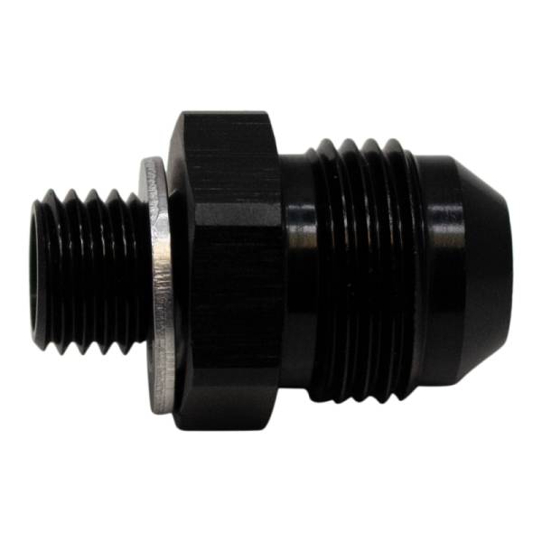 DeatschWerks - DeatschWerks 8AN Male Flare to M12 X 1.5 Male Metric Adapter (Incl Washer) - Anodized Matte Black