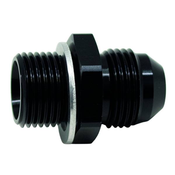 DeatschWerks - DeatschWerks 8AN Male Flare to M18 X 1.5 Male Metric Adapter (Incl Washer) - Anodized Matte Black