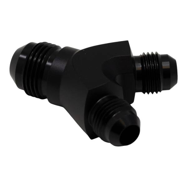 DeatschWerks - DeatschWerks 6AN Male Flare to 6AN Male Flare to 8AN Male Flare Y Fitting - Anodized Matte Black