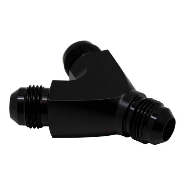 DeatschWerks - DeatschWerks 8AN Male Flare to 8AN Male Flare to 8AN Male Flare Y Fitting - Anodized Matte Black