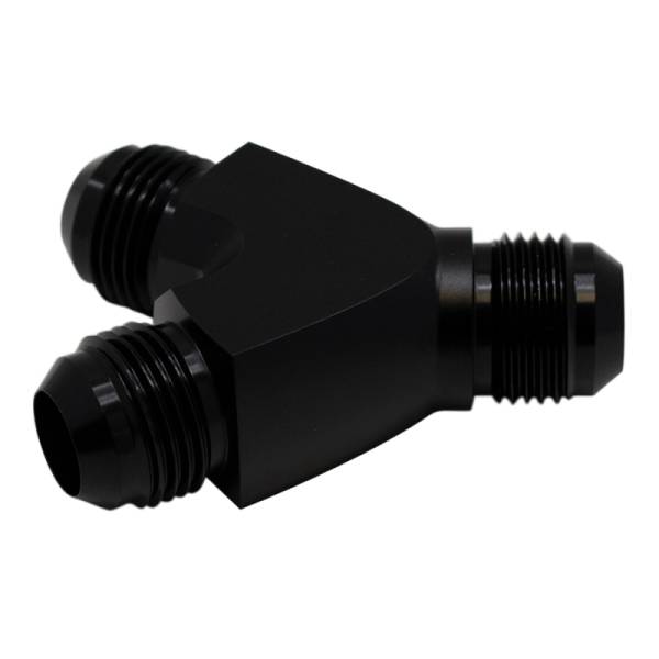 DeatschWerks - DeatschWerks 10AN Male Flare to 10AN Male Flare to 10AN Male Flare Y Fitting - Anodized Matte Black