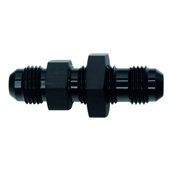 DeatschWerks - DeatschWerks 6AN Male Flare to 6AN Male Flare Bulkhead Adapter (Incl Nut) - Anodized Matte Black