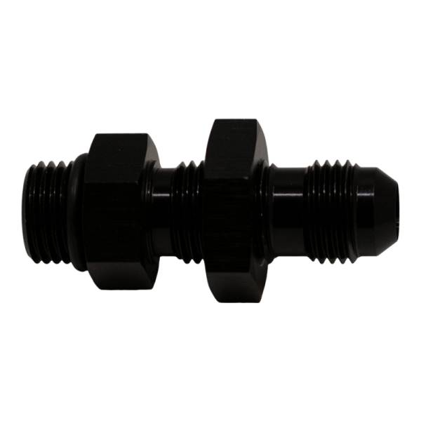 DeatschWerks - DeatschWerks 6AN O-Ring Male to 6AN Male Flare Bulkhead Include Nut - Anodized Matte Black